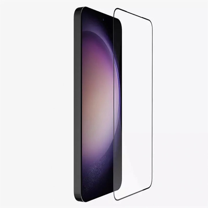 Üvegfólia Samsung Galaxy S26-hoz, Comando Kombat Protect, Ultravékony, Nagyfelbontású, Sima felület, Teljes ragasztás, Teljes lefedettség, Fekete