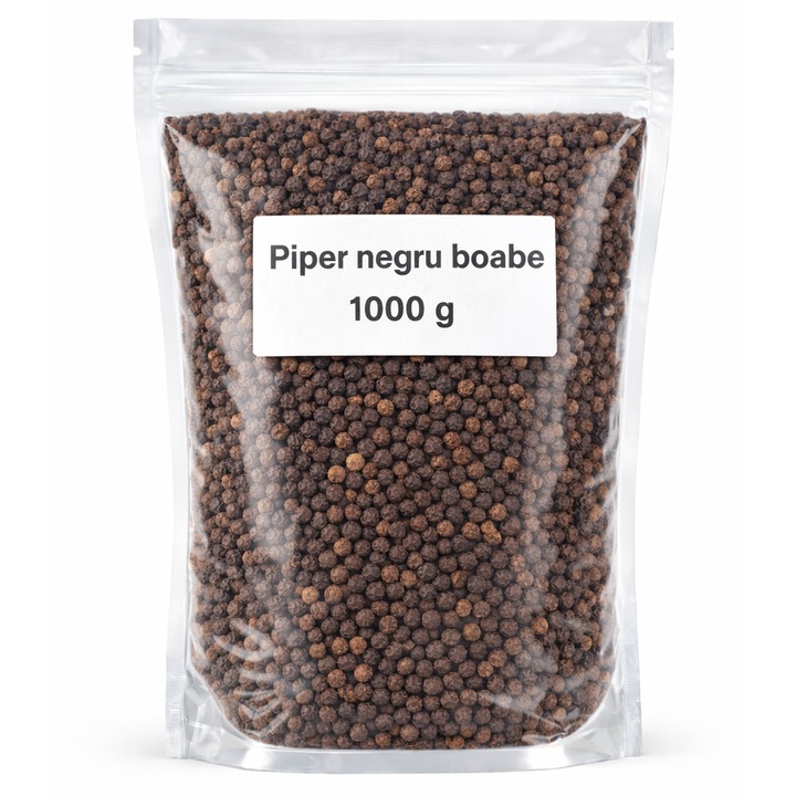 Piper negru boabe 1000 g, condiment aromat pentru carne, supe si sosuri, Bunatati cu Gust