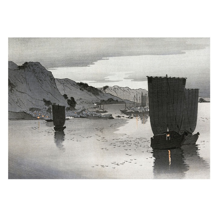 Tapet Vlies De Perete, Tulup, Golful de seara, Gri, 312 x 219 cm, De Interior, Usor De Instalat, 010100060080000031106