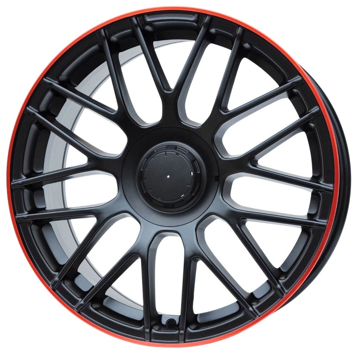 Set 4 jante aluminiu PDW 1268/912 18x8 5x112 ET45, finisaj negru cu margine roșie