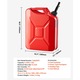 Canistra metalica pentru combustibil (bidon benzina/motorina), 20 L, Cu duza de turnare, Debit max. 6 L/min, Etansa si rezistenta la coroziune, Pentru auto/moto/ATV/UTV, Rosu