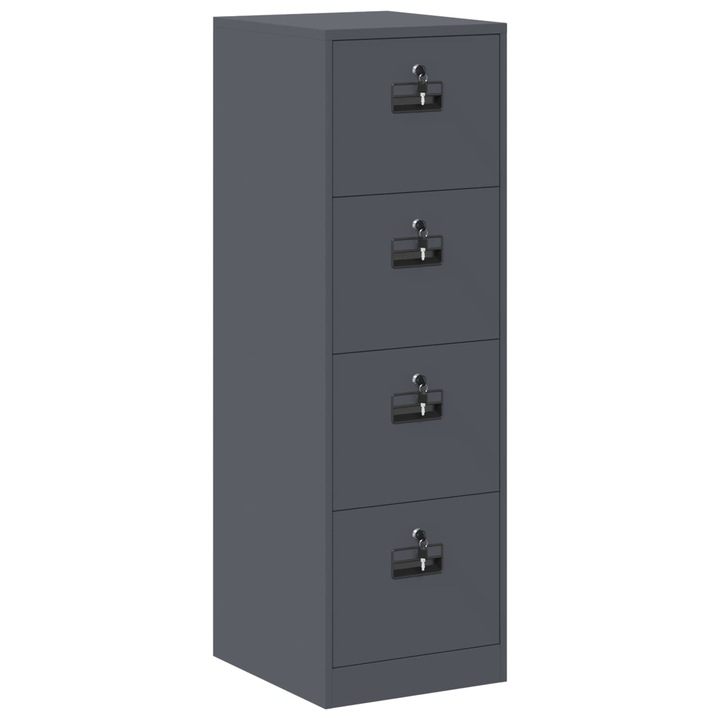 Dulap pentru birou vidaXL, 8 sertare, antracit, 44x50x139cm