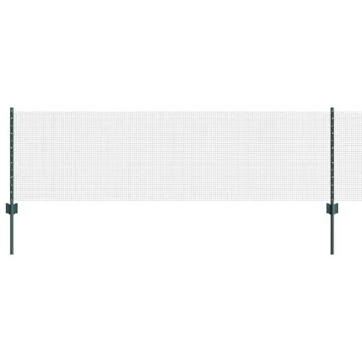 vidaXL Kerítés oszlopokkal Zöld 0, 6 x 10 m Acél és PVC 3336436