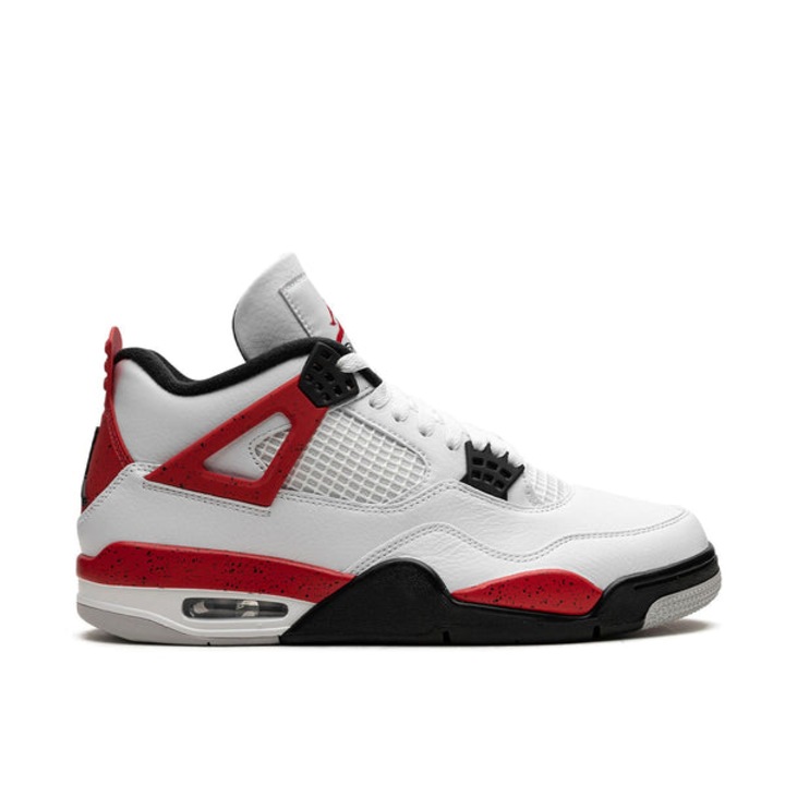 Pantofi sport barbati Jordan Air Jordan 4 Red Cement, piele rosie, talpa cauciuc, sistem de amortizare Air