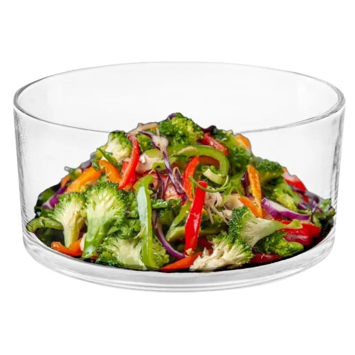Bol de salata, sticla, 17 cm, drept, Altom Design