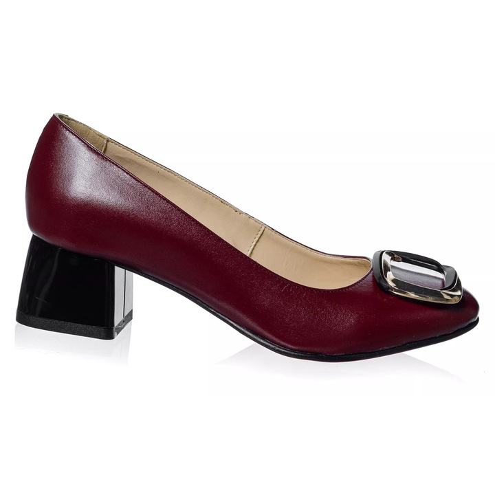Дамски обувки от естествена кожа -БОРДО БОКС- A40 B, Бордо