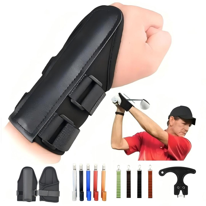 Set 7 piese accesorii golf: 2 mansete, 2 cutite curatare, 1 curele tepi, 2 scoase-tepi ghete. Pentru grija zilnica echipament