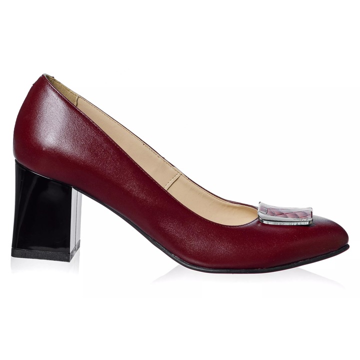 Дамски обувки от естествена кожа -БОРДО БОКС- A38 B, Бордо