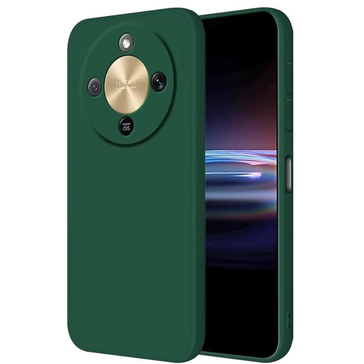 Husa Jelly Silicone, G-Tech, Compatibil cu Honor X70/ X9d/ Magic 8 Lite, Decupaje precise, Protectii Camere, Verde Inchis