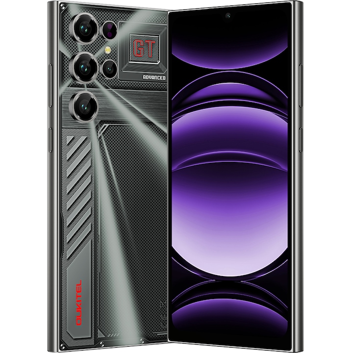 Telefon mobil Oukitel C61 GT, Dual SIM, 4G, Octa-Core, 6.88-inch 90Hz IPS, 16GB RAM, 128GB, Amprenta, 5150mAh, Android 15, Black