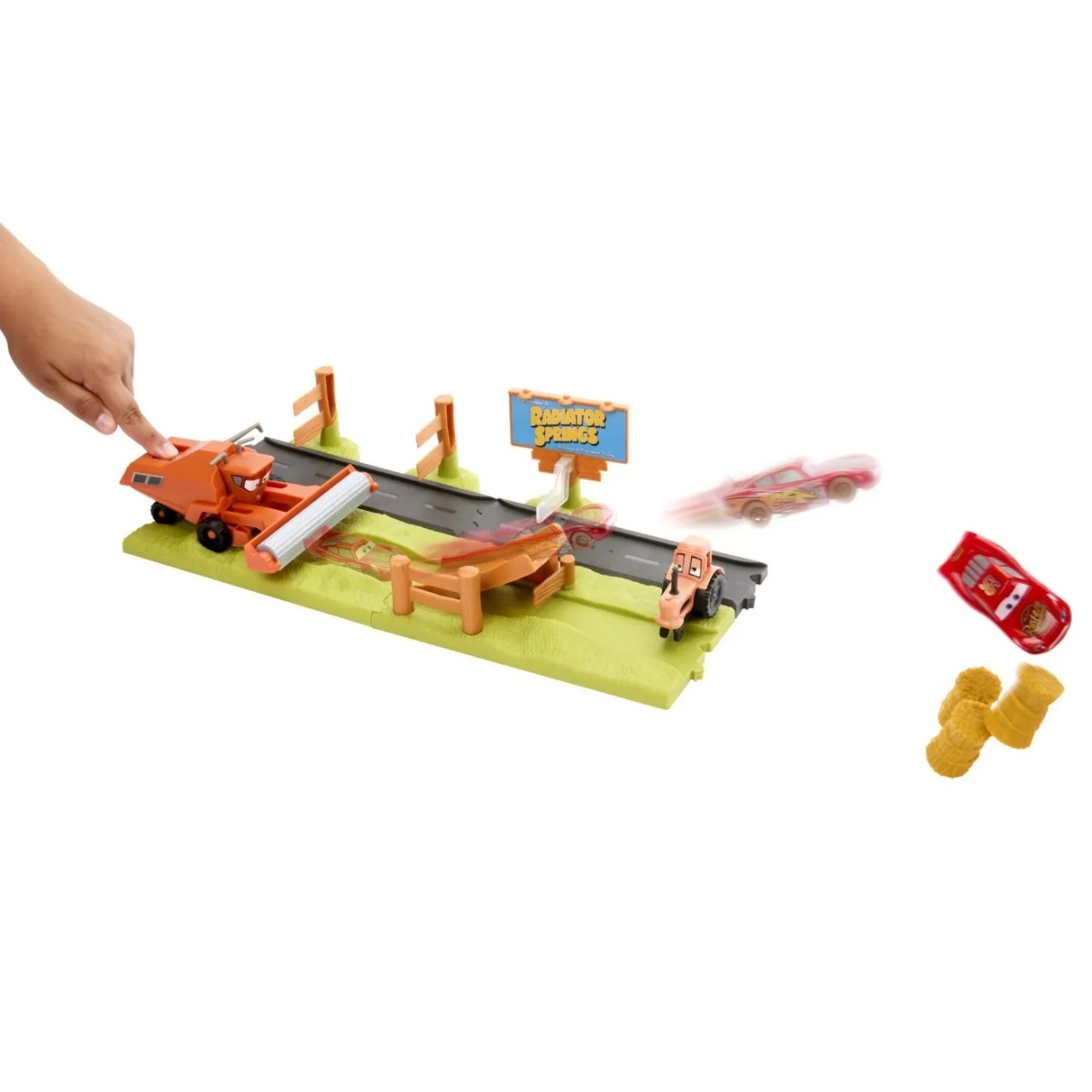 Set de joaca masini Mattel Cars Frank Escape si Stunt Race, 1