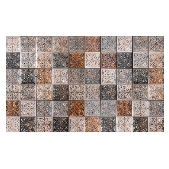 Tapet Vlies Pentru Perete, Tulup, Placi ornamentale, Gri, 416 x 254 cm, De Interior, Elegant, 010100060100000282524