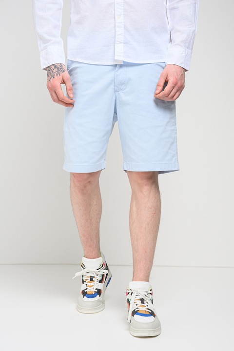 Pepe Jeans London, Bermude Chino cu croiala regular-fit, Albastru pastel
