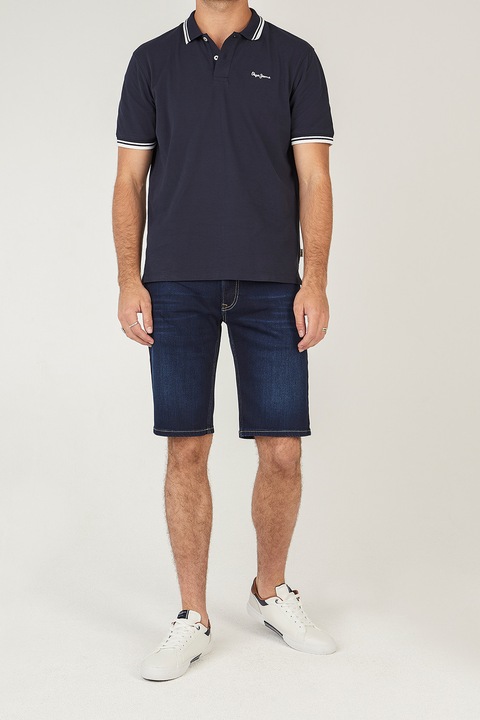 Pepe Jeans London, Bermude slim-fit din denim Gymdigo, Bleumarin