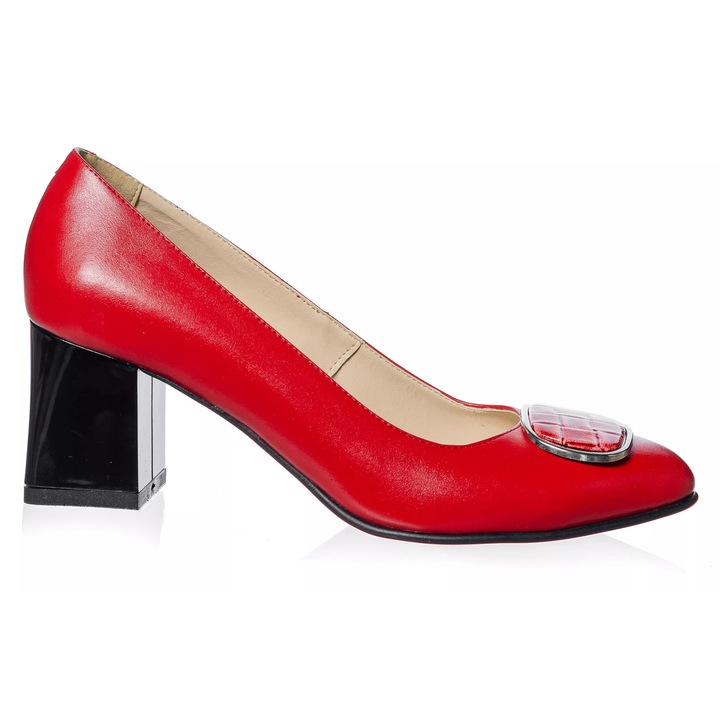 Дамски кожени обувки -ЧЕРВЕН С ЧЕРВЕНО КРОКО- A39 RCR, Червен