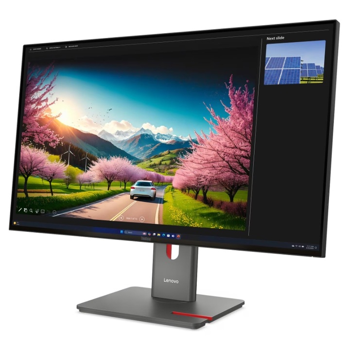 Монитор IPS LED Lenovo ThinkVision 31.5" P32UD-40, UHD 3840 x 2160, HDMI, DisplayPort, Pivot, 120 Hz, 4 ms Черен