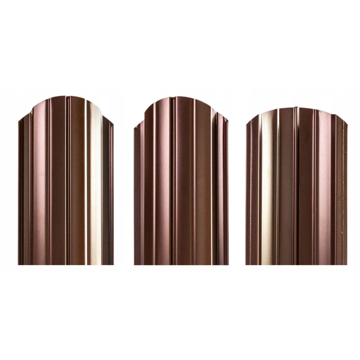 Sipca metalica pentru gard, zincata, dublu fata, maro lucios, 215 cm