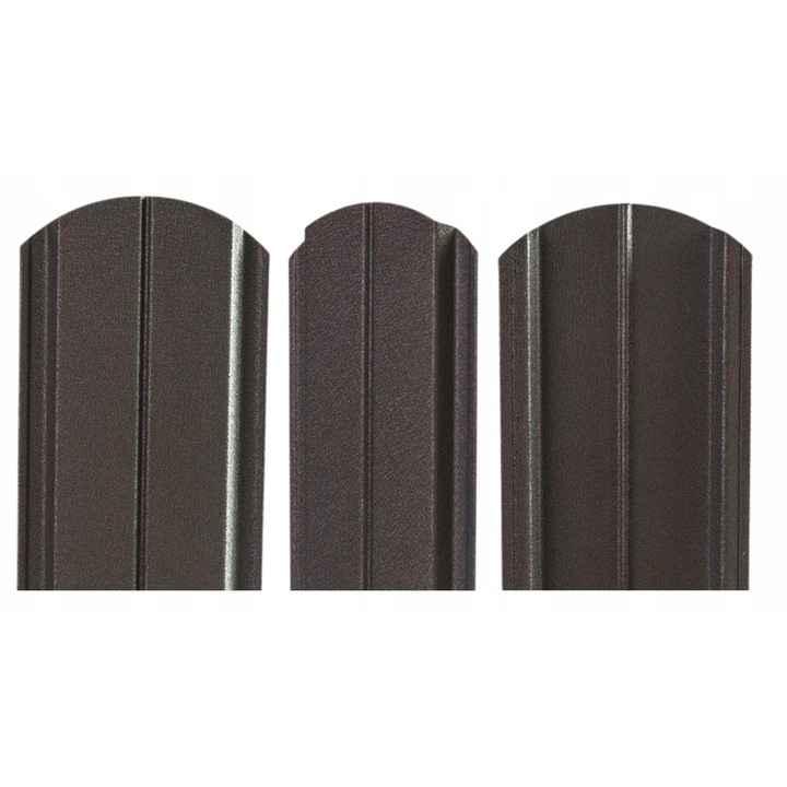 Sipca metalica pentru gard, zincat, dublu, grafit mat, 180 cm