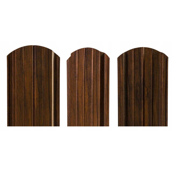 Sipca metalica pentru gard, zincat, dublu, maro nuc, 85 cm