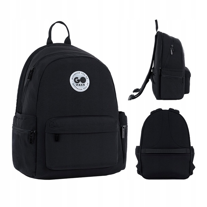 Rucsac urban, compartiment laptop, potrivit pentru scoala si calatorii, negru GoPack