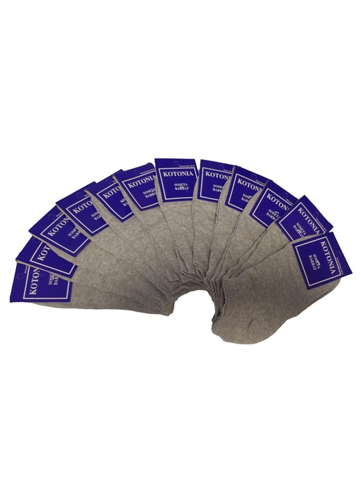 Set 12 sosete barbati, Kotonia, bumbac, gri deschis, 40-45