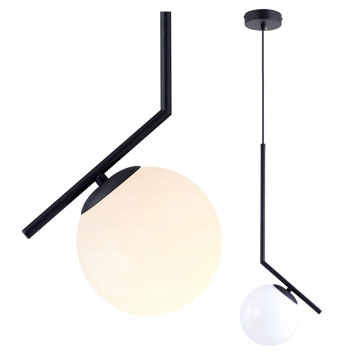 Set Lampa Suspendată Samal cu Cablu Reglabil, Abajur Metal și Sticlă, E27, 35W, Multicolor, 141x15cm