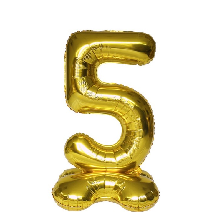 Балон фолио цифра за въздух, Златен, цифра 5