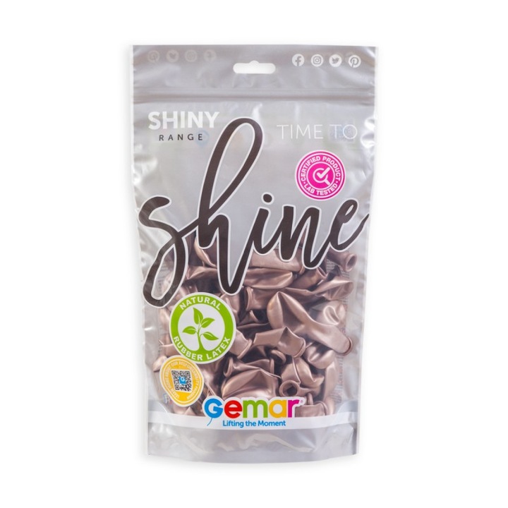 100 db latex lufi készlet, AB50, fényes rózsaarany