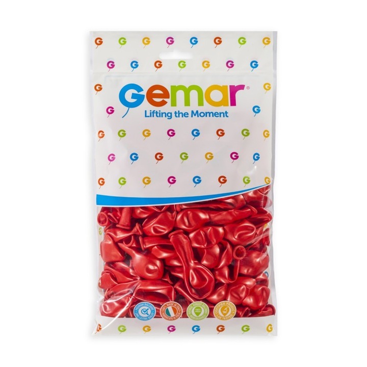 100 db latex lufi készlet, AM50, metál piros