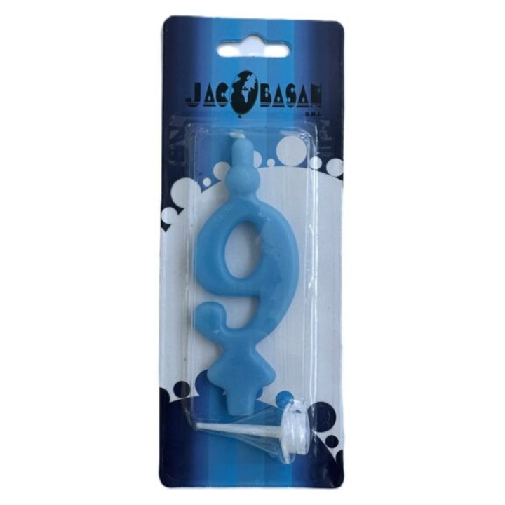 Торта свещ цифра Slim, 10см, Светлосин