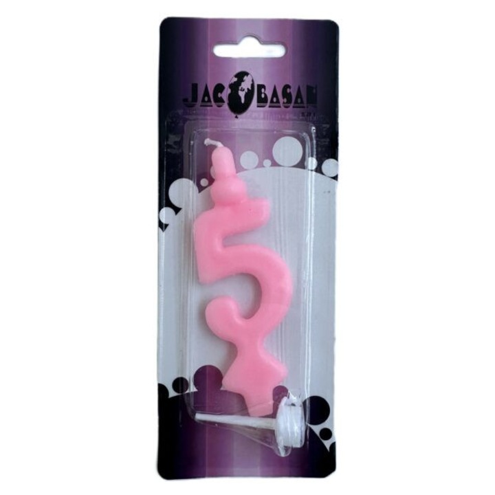 Торта свещ цифра Slim, 10см, Светло розов