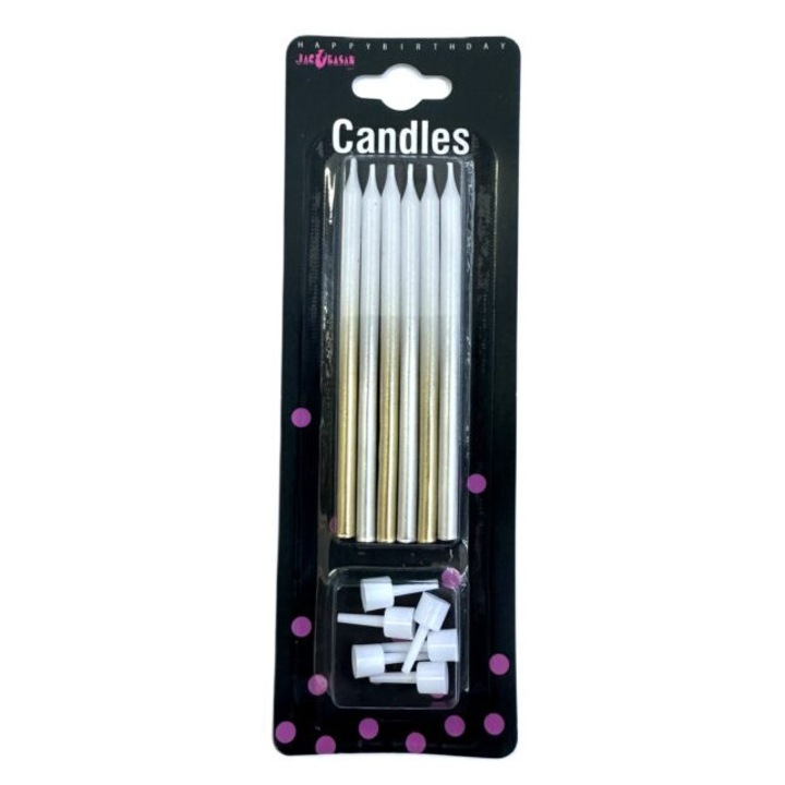 Комплект от 6 свещи за торта, 9.5см