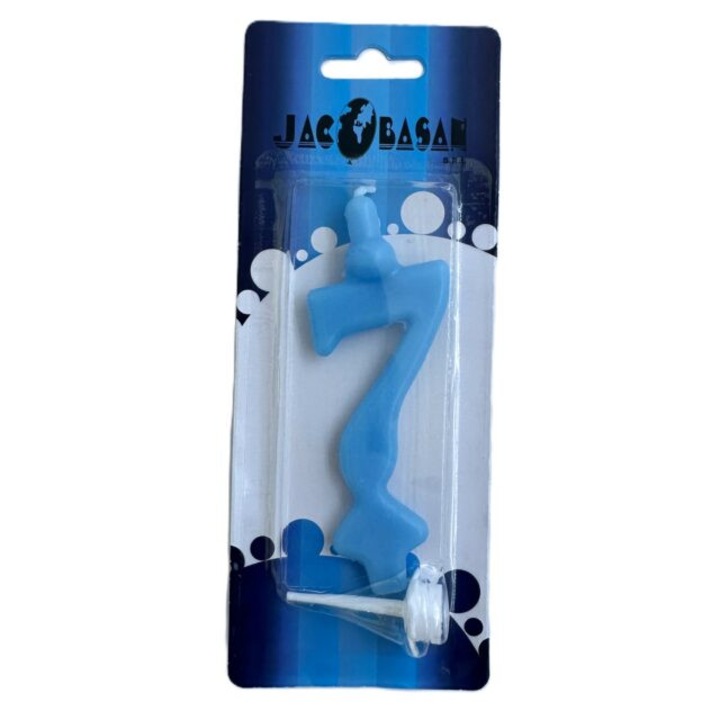 Торта свещ цифра Slim, 10см, Светлосин