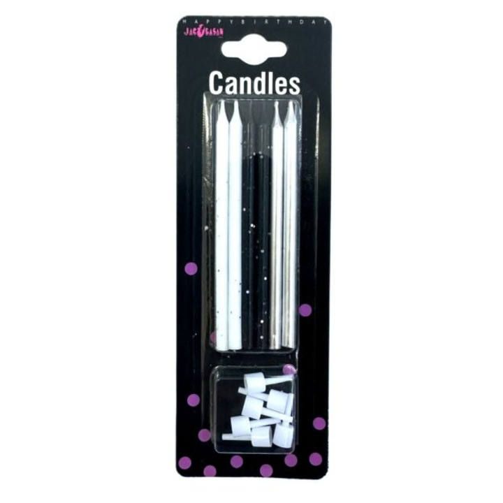 Комплект от 6 свещи за торта, 9.5см