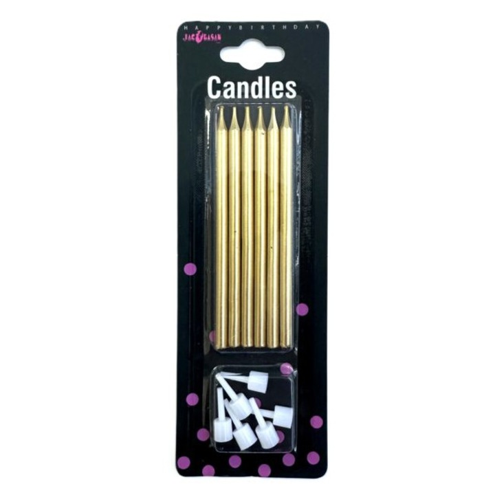 Комплект от 6 свещи за торта, 9.5см