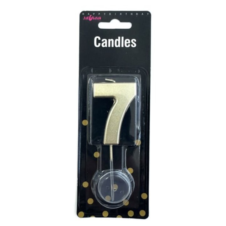 Torta gyertya, 5cm, Arany