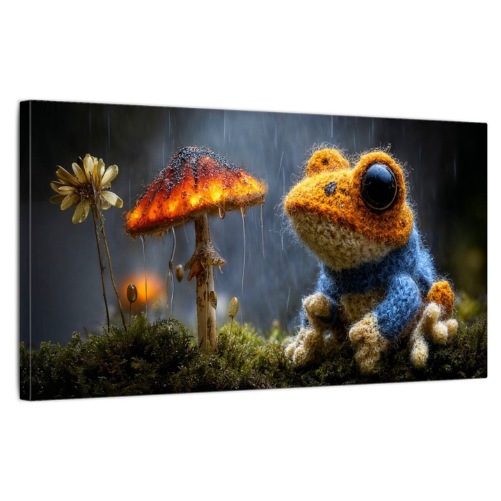 Tablou Canvas Premium Art-Zen, Camera Copiilor, Design Original, Print Grafic de Top, Sasiu Solid Lemn, 120x60 cm