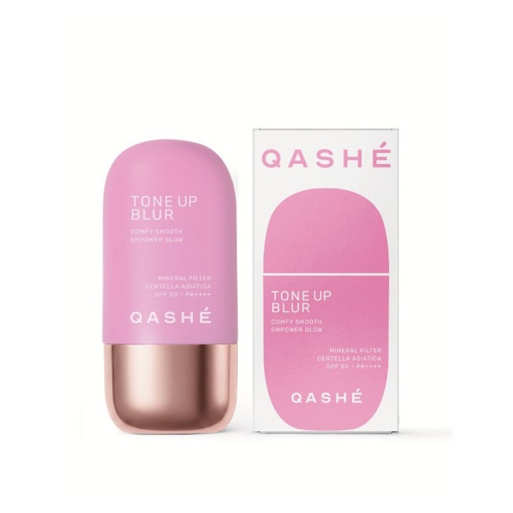 Crema de față QASHE Tone Up Blur LIGHT SPF 50+ cu filtre minerale, nuanță Light, 50ml