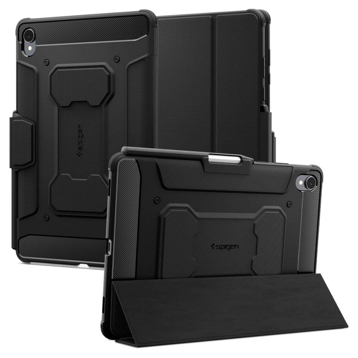 Samsung Galaxy Tab S11 11 coll (SM-X730, SM-X736B) készülékkel kompatibilis - SPIGEN RUGGED ARMOR ”PRO” ütésálló, fekete tablet tok
