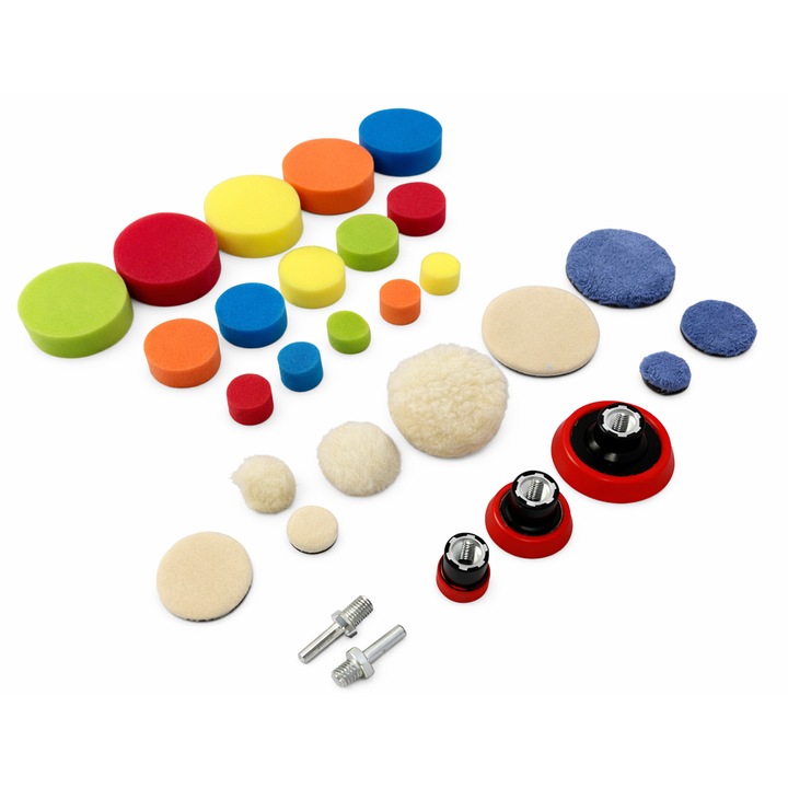 Комплект гъби за полиране, Gebo Tools, 25 / 50 / 75 мм, 29 части