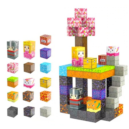 Set 84 Cuburi de Constructie Magnetice, Lava Princess Island ...