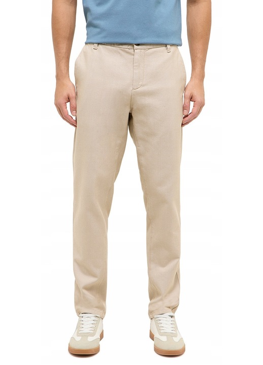 Pantaloni Barbati, Mustang, Style Daytona Chino, Slim Fit, Cu Fermoar, 5 Buzunare, Lungi, Bumbac, Bej, Bej