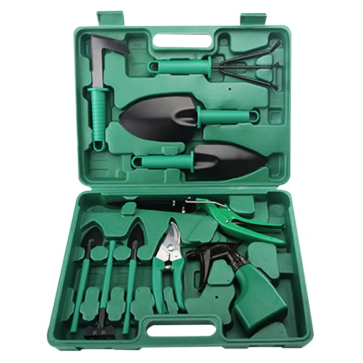 Trusa 10 piese unelte de gradinarit VERDE