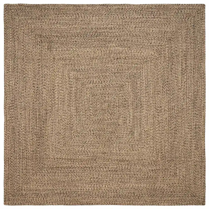 vidaXL Covoare de zona Patrat Natural si Negru 300 x 300 cm Iuta