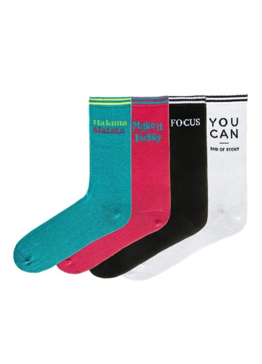 Sosete dama Funky Steps set 4 perechi multicolor, 36-40, bumbac-poliester-elastan