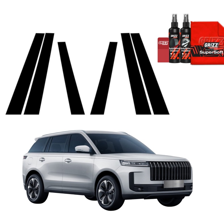 Folie neagra pentru stalpi, Grizzprotector - Bodyshield Black Pentru Jaecoo J5