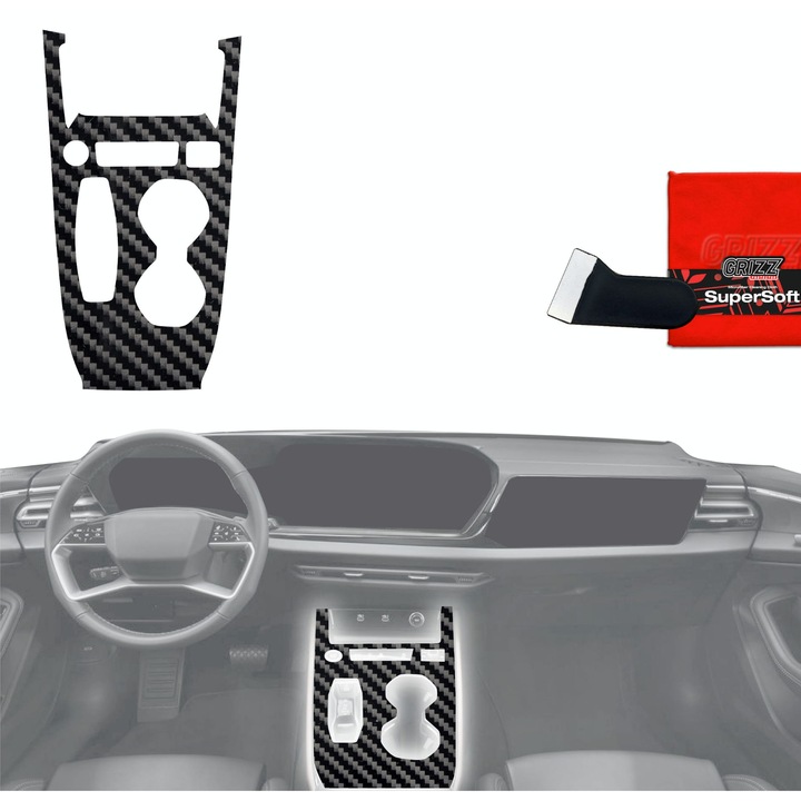 Защитно фолио за интериора, Grizzprotector - Pianoskin Carbon Glossy За Audi A5 B10