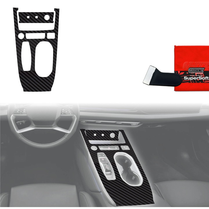 Folie de protectie pentru interior, Grizzprotector - Pianoskin Carbon Matte Pentru Audi A6 C9 (2025-2026)