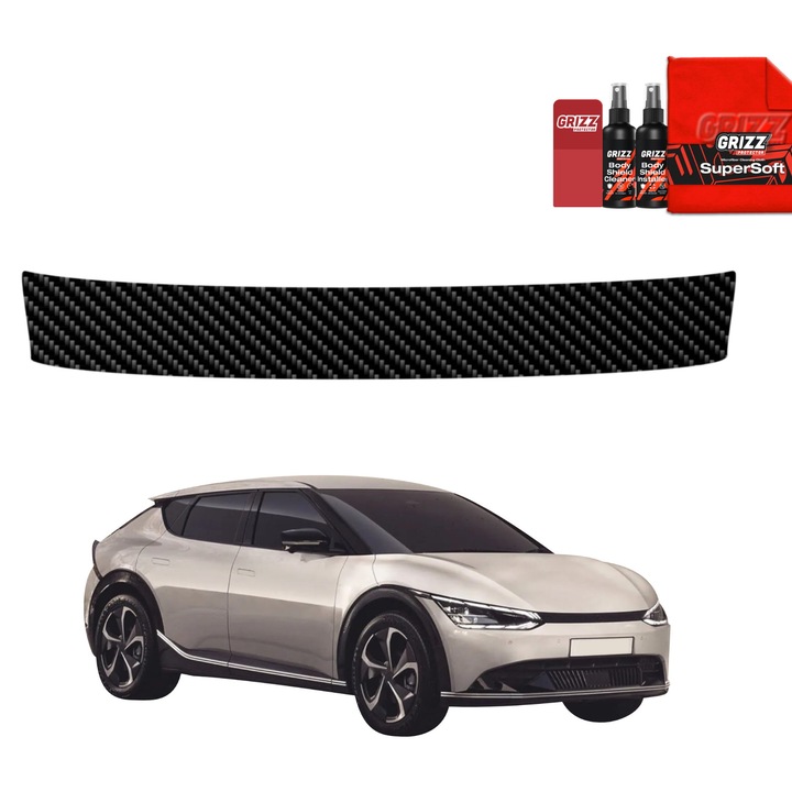 Folie carbon pentru pragul portbagajului, Grizzprotector - Bodyshield Carbon Pentru Kia Ev6