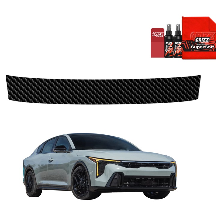 Folie carbon pentru pragul portbagajului, Grizzprotector - Bodyshield Carbon Pentru Kia K4